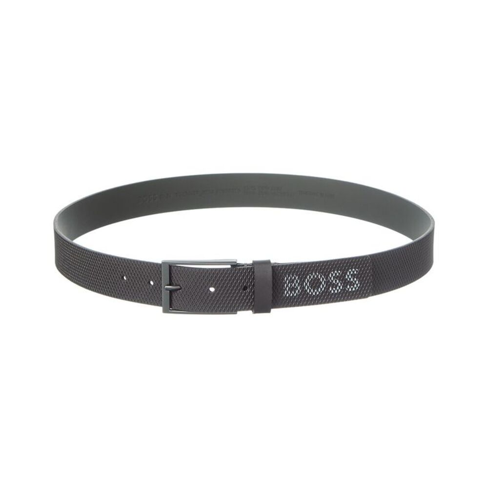 Hugo Boss Tino Net Leather Belt, Gray